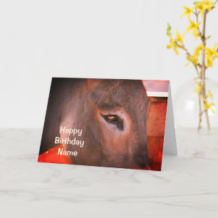 Donkey Thoughts Personalised Animal Birthday  Card