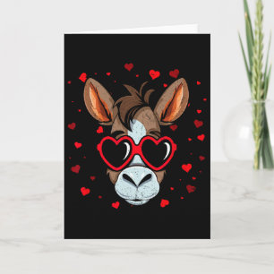 Donkey Valentine Sungles Heart Cute Lovers  Card