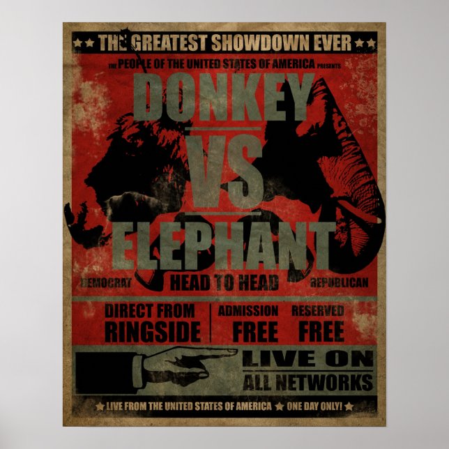 Donkey vs. Elephant Poster (Front)
