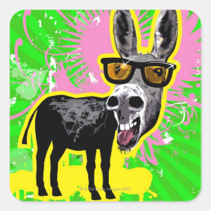 Donkey Wearing Sunglasses Square Sticker
