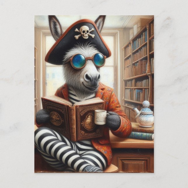 Donkey With a Coffee  Postcard (Front)
