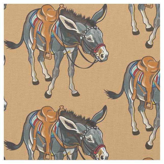 donkey with saddle fabric (Close Up)