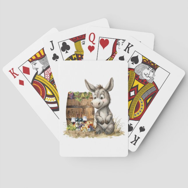 Donkey With Wine Playing Cards (Back)