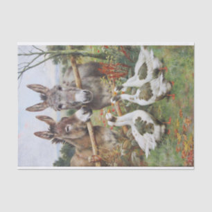 Donkeys and Geese Farm Friends by Herbert Weekes Tissue Paper