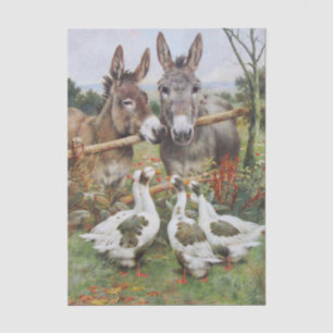 Donkeys and Geese Farm Friends by Herbert Weekes Tissue Paper