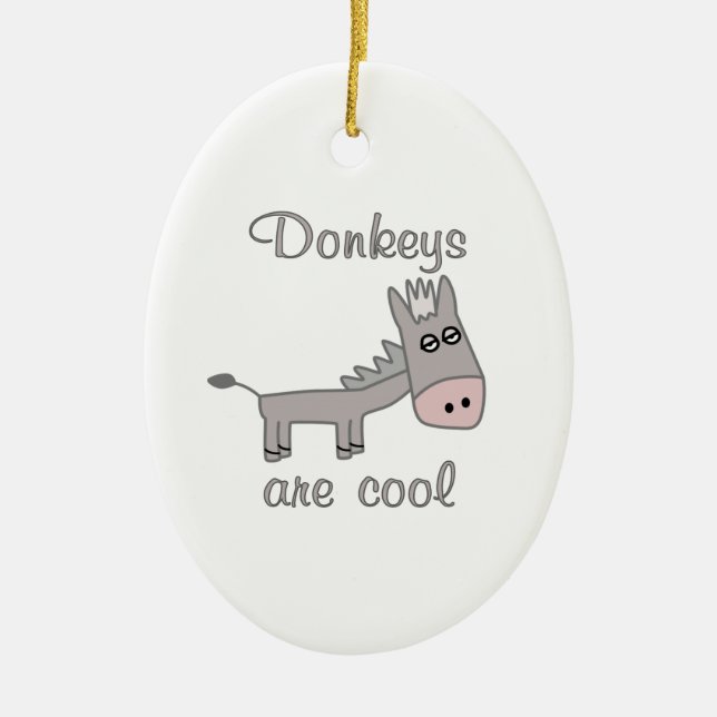 Donkeys are Cool Ceramic Tree Decoration (Front)