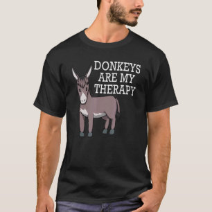 Donkeys Are My Therapy Ironic Mule T-Shirt