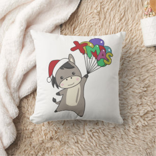 Donkeys Christmas Donkeys Winter Animals Cushion