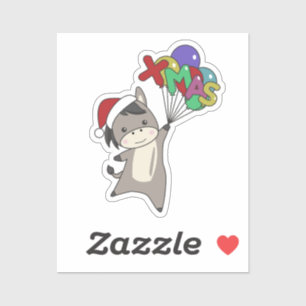 Donkeys Christmas Donkeys Winter Animals Sticker