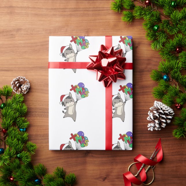 Donkeys Christmas Donkeys Winter Animals Wrapping Paper (Holiday Gift)