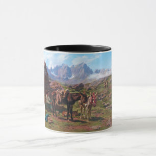 Donkeys in the Pyrenees Mountains (Rosa Bonheur) Mug