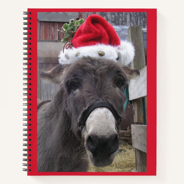 "Donkeys Make Great Santas!" Notebook (Front)