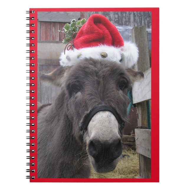 "Donkeys Make Great Santas"  Notebook (Front)