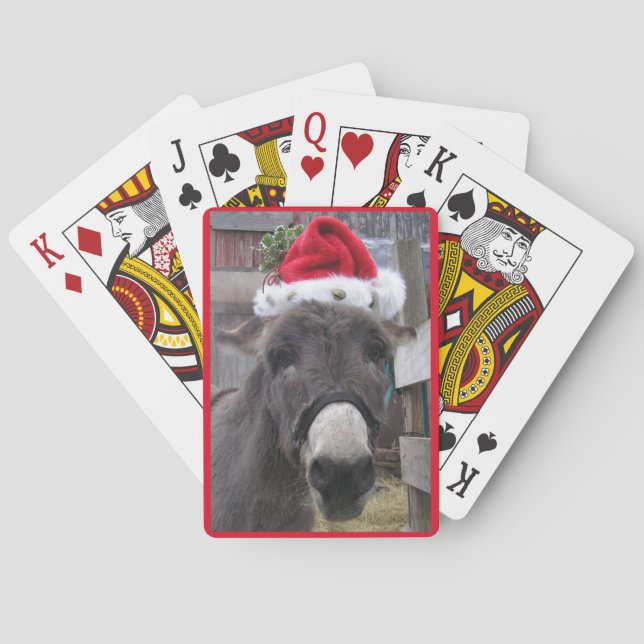 "Donkeys Make Great Santas" Playing Cards (Back)
