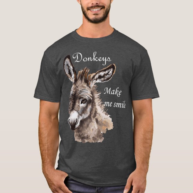 Donkeys Make Me Smile Cute Miniature Donkey Mini T-Shirt (Front)