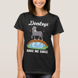 Donkeys Make me Smile Donkey Mini Horse T-Shirt