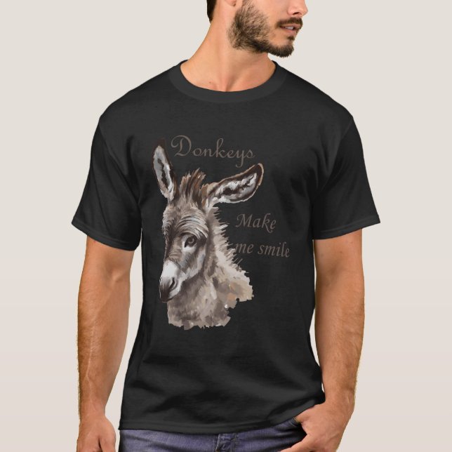Donkeys Make Me Smile Miniature Donkeytail T-Shirt (Front)