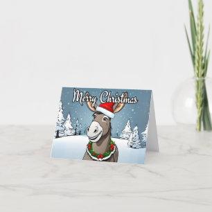 Donkeys Merry Christmas Holiday Card