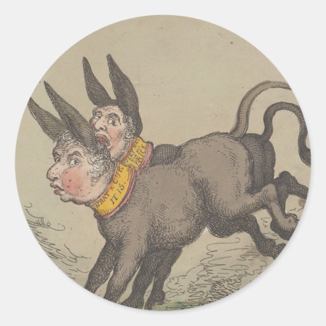 Donkeys - Round Stickers for Stationery (Front)