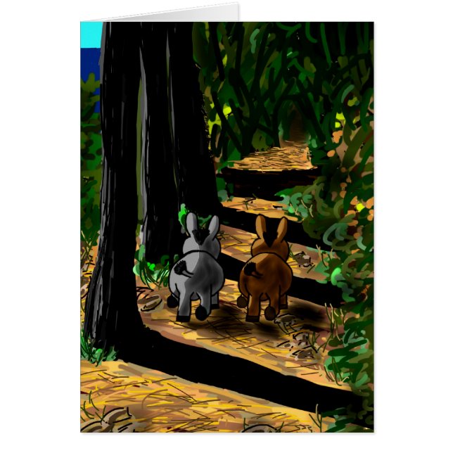 donkeys walking in shadows (Front)