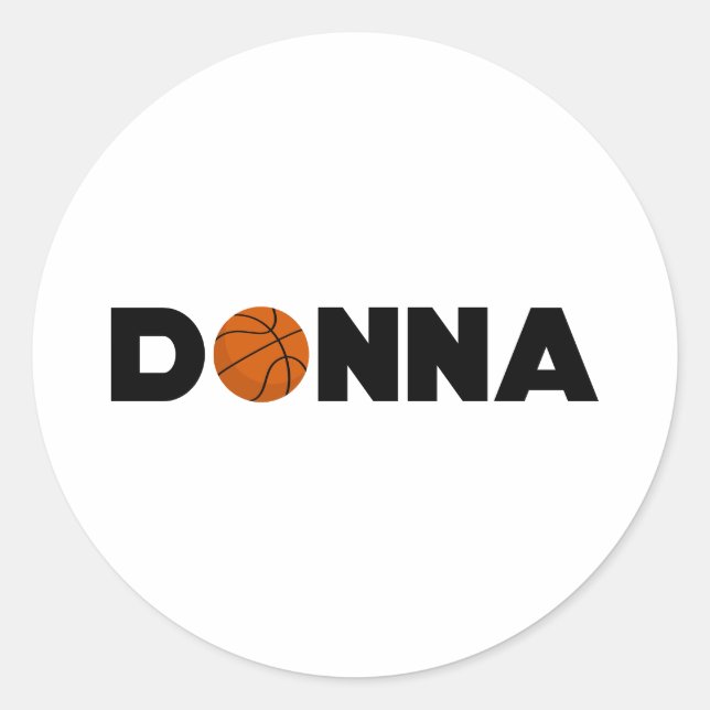 Donna Basketball Classic Round Sticker (Front)