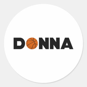 Donna Basketball Classic Round Sticker