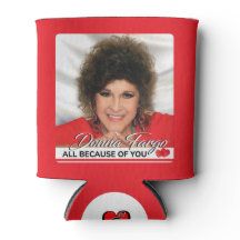 DONNA FARGO CAN COOLER, two sizes, red