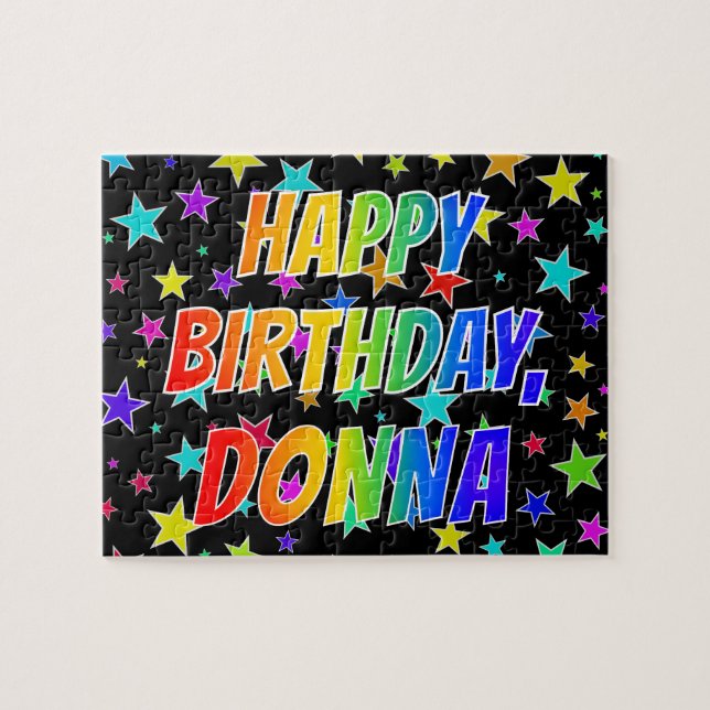 "DONNA" First Name, Fun "HAPPY BIRTHDAY" Jigsaw Puzzle (Horizontal)