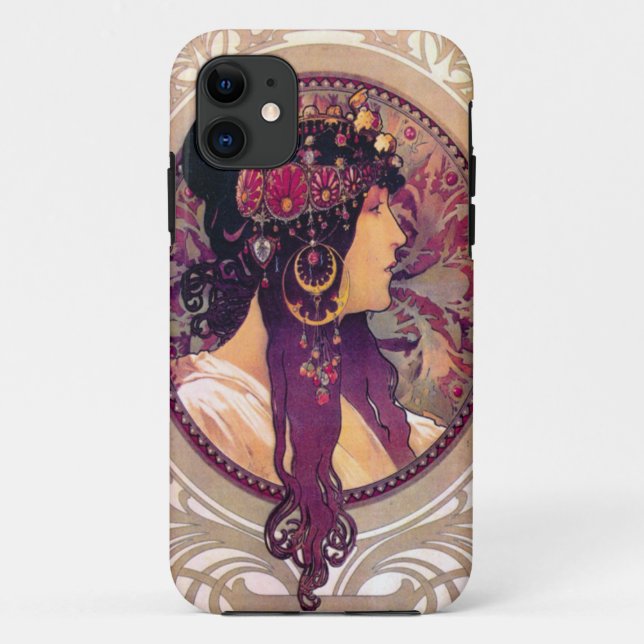 Donna Orechini by Alphonse Mucha Case-Mate iPhone Case (Back)