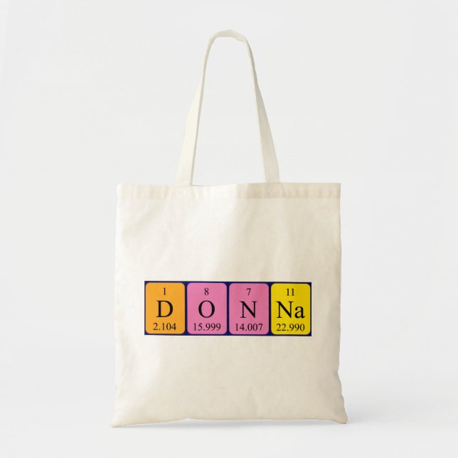 Donna periodic table name tote bag (Front)