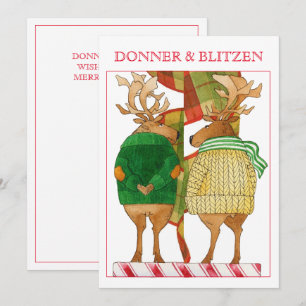 DONNER BLITZEN 5x7 Flat Christmas Card