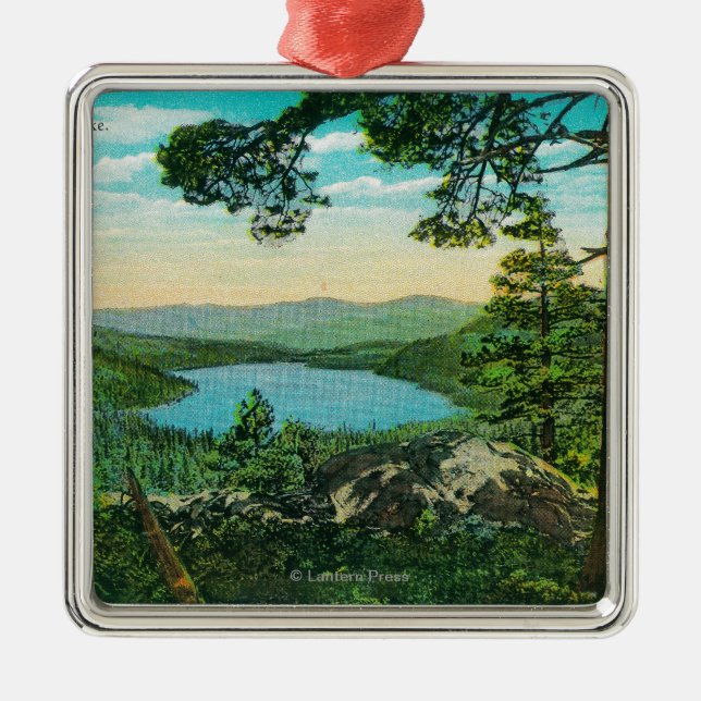 Donner Lake, California from Ridge Metal Ornament (Front)