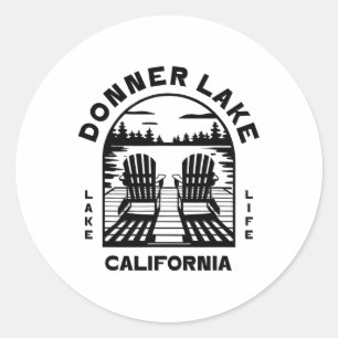 Donner Lake California Outdoors Vintage Classic Round Sticker