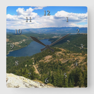 Donner Lake, California Square Wall Clock