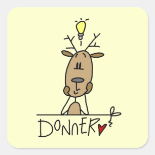 Donner Reindeer Christmas T-shirts and Gifts Square Sticker