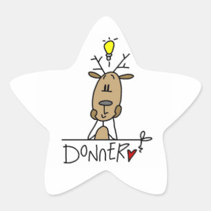 Donner Reindeer Christmas T-shirts and Gifts Star Sticker