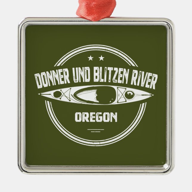 Donner und Blitzen River Oregon Kayaking Metal Ornament (Front)