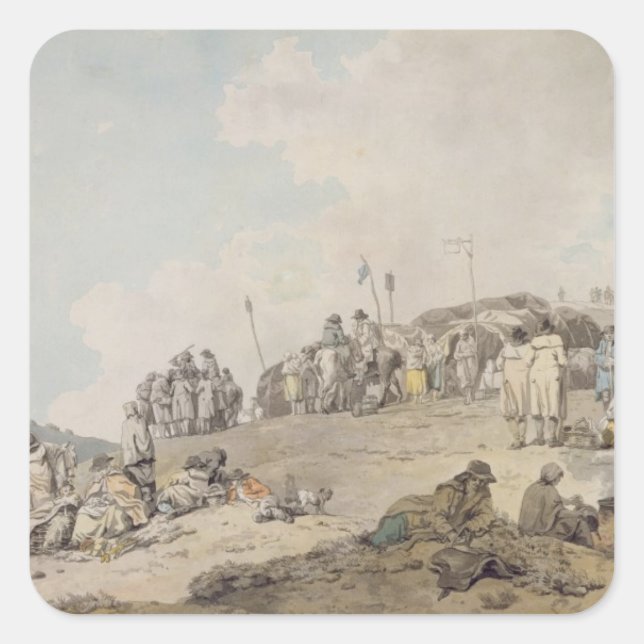 Donnybrook Fair, 1782 (pen, ink and w/c on paper) Square Sticker (Front)