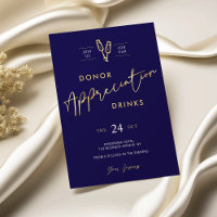 Donor Appreciation Navy Blue & Faux Gold Business