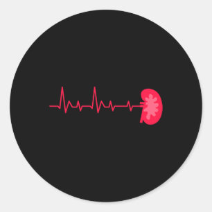 Donor - Ekg Heartbeat Kidney Disease Awareness  Classic Round Sticker