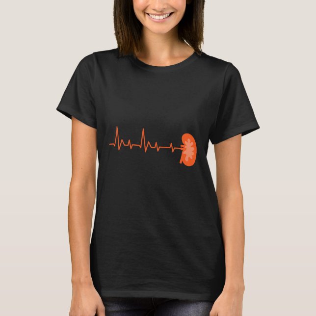 Donor - Ekg Heartbeat Organ Kidney Disease Awarene T-Shirt (Front)