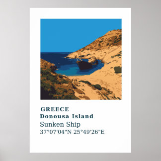 Donousa Greece Sunken Ship Wall Art
