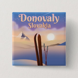 Donovaly Slovakia Ski poster. 15 Cm Square Badge