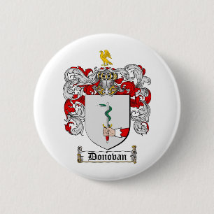 DONOVAN FAMILY CREST - DONOVAN COAT OF ARMS 6 CM ROUND BADGE