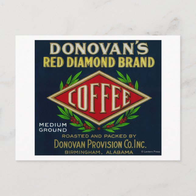 Donovan's Coffee LabelBirmingham, AL Postcard (Front)