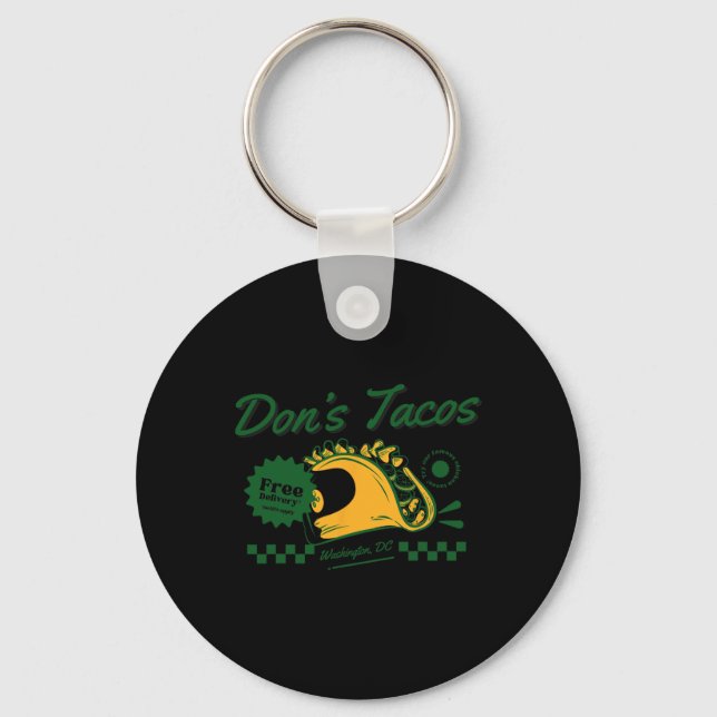 Don's Tacos - Funny Patriotic Let's Go Taco Tariff Key Ring (Front)