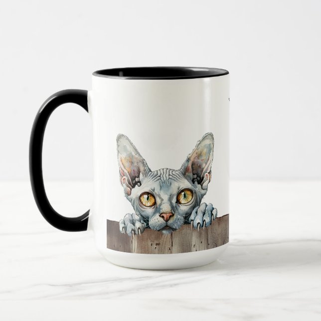 Donskoy Cat Mug (Left)