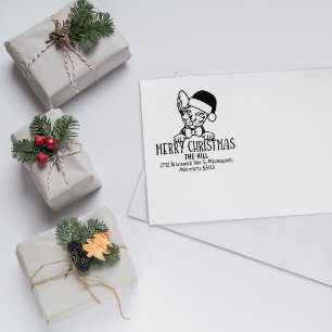 Donskoy Cat Return Address Christmas Rubber Stamp