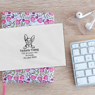 Donskoy Cat Return Address Pet  Rubber Stamp