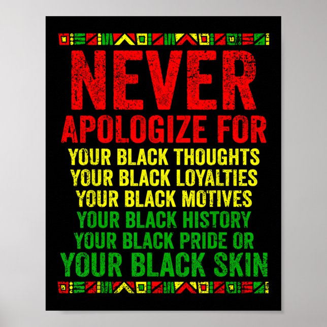 Dont Apologise For Your Blackness Juneteenth Black Poster (Front)